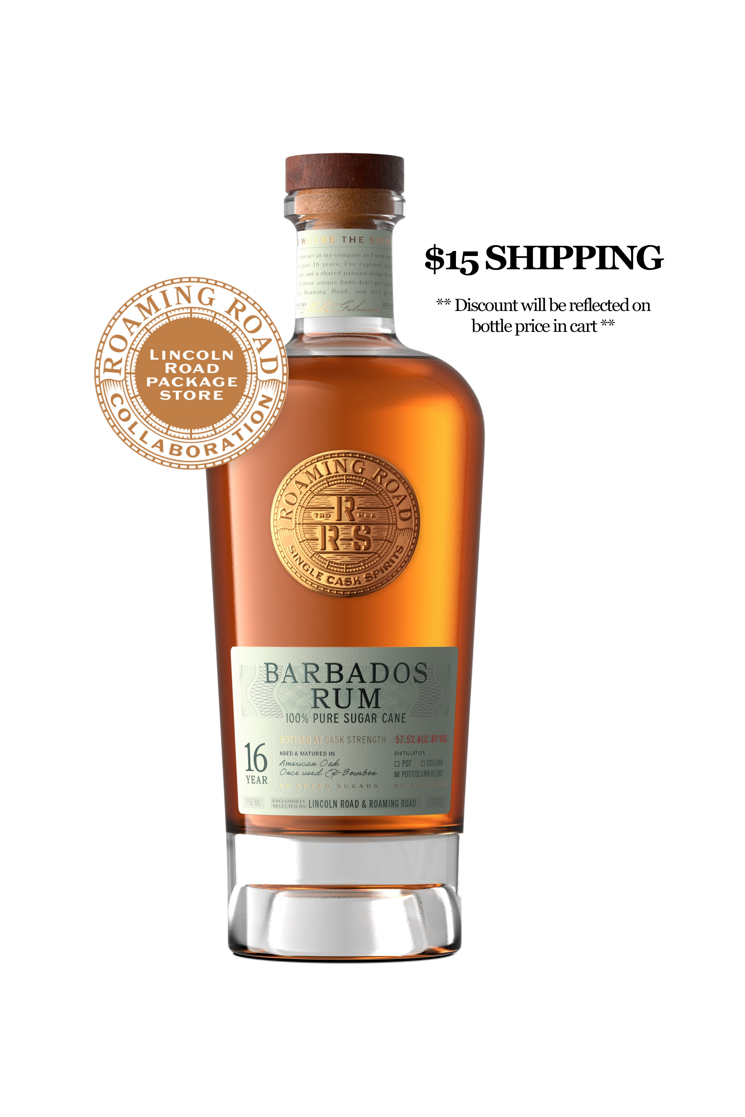 Lincoln Road & Roaming Road Collaboration - 16 Year Barbados Rum (113.2 proof)