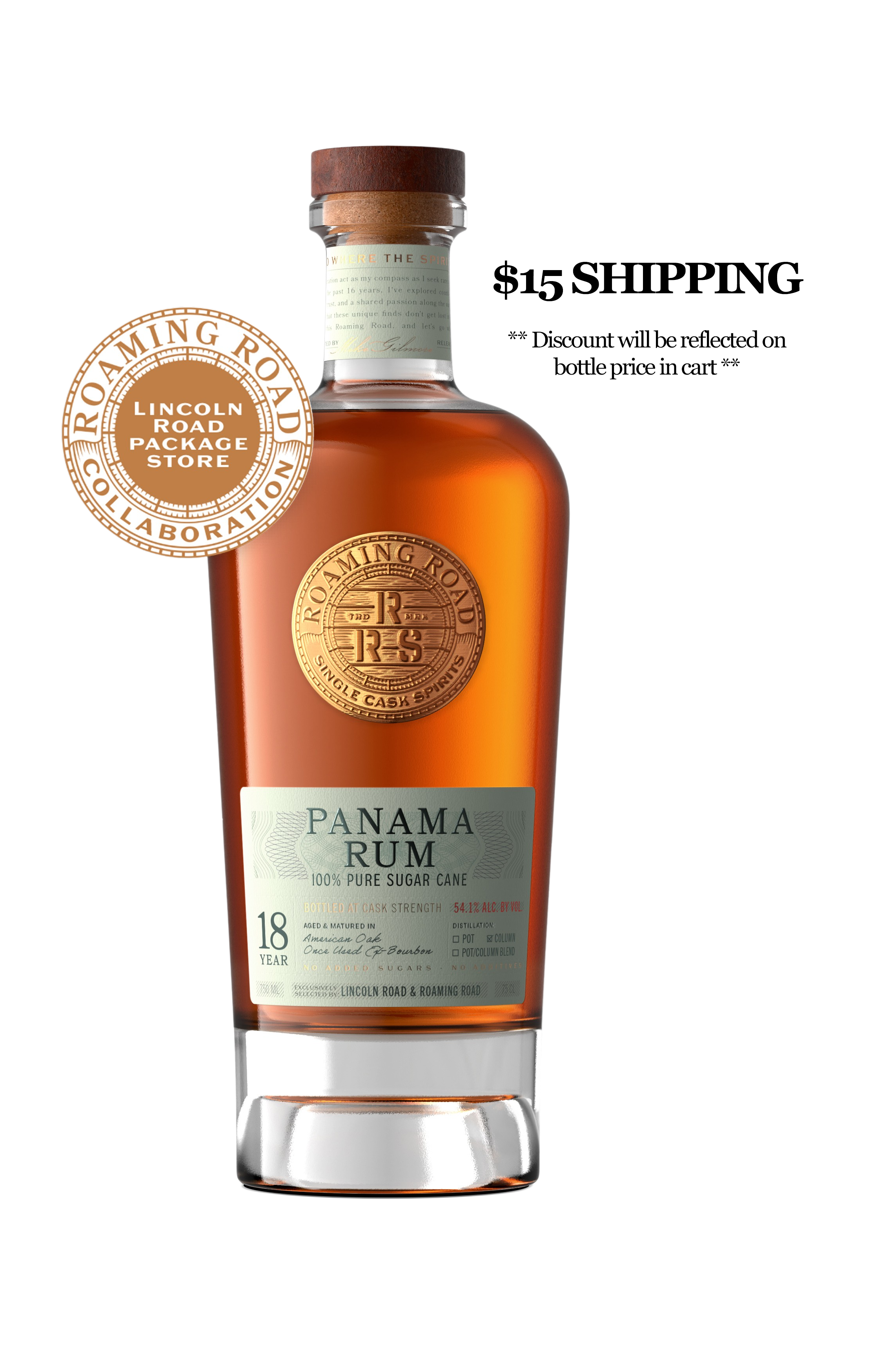 Lincoln Road & Roaming Road Collaboration - 18 year Panama Rum (107.6 proof)