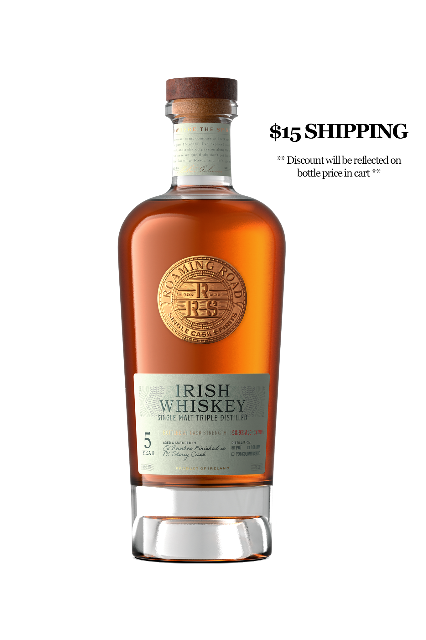 Roaming Road 5 Year Irish Whiskey PX Cask