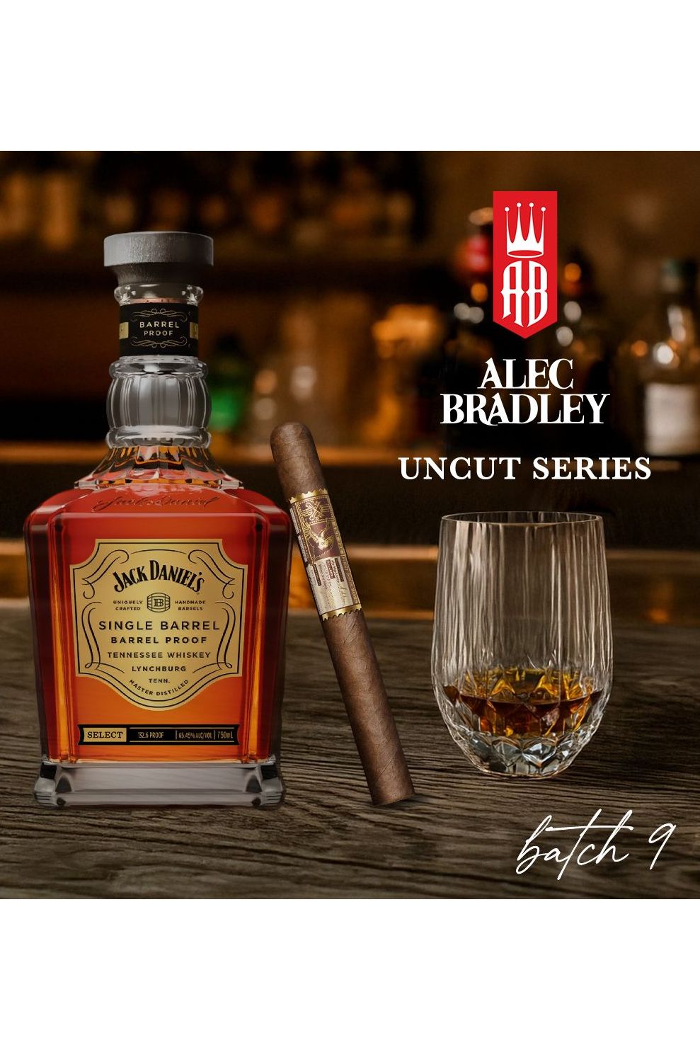 Alec Bradley Uncut Series IX - Jack Daniel's Single Barrel 132.6 Proof (with 2-pack of cigars)