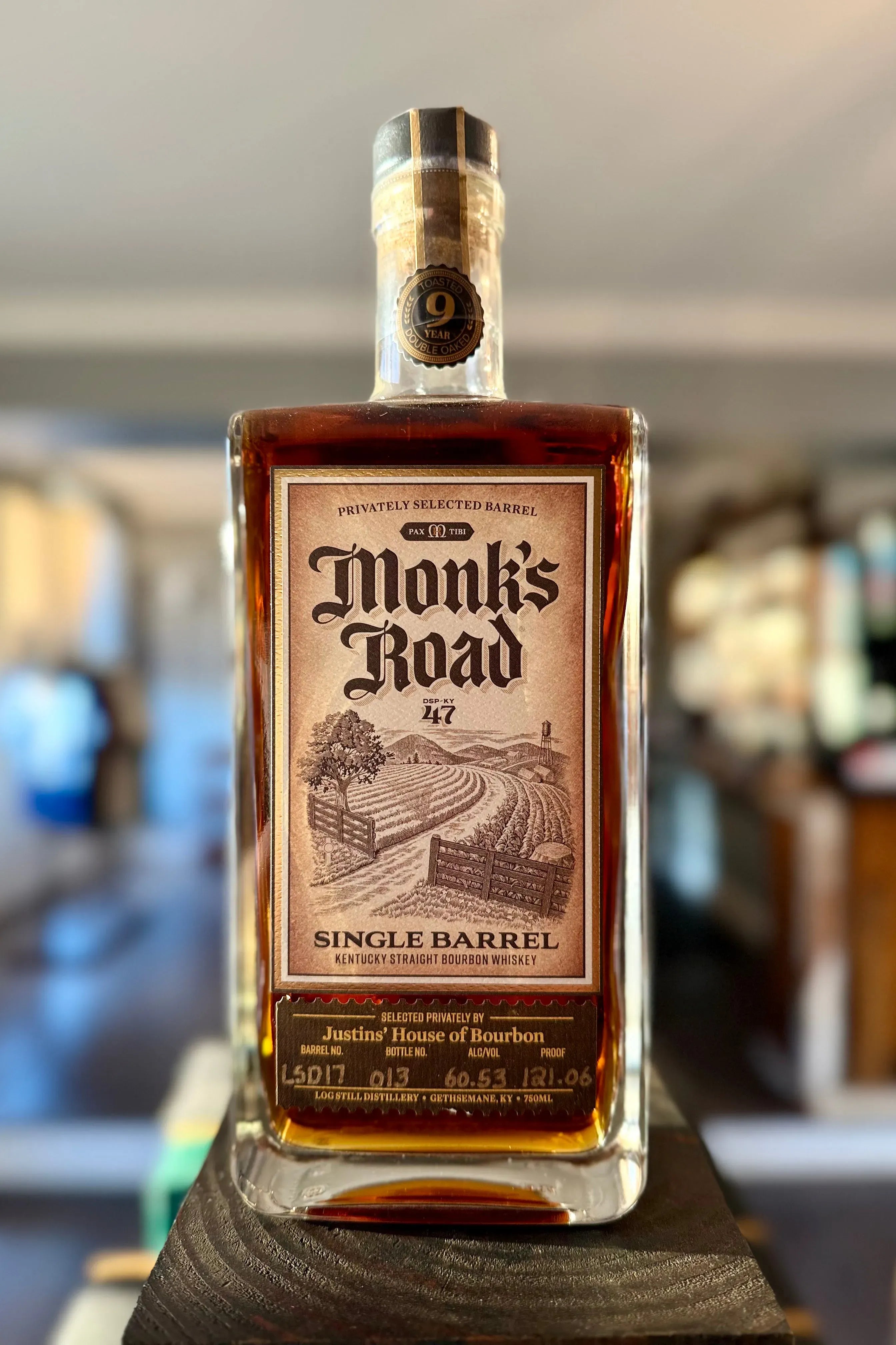 Monk's Road Single Barrel - Toasted finish - JHOB (9 Year, 121.0 proof)
