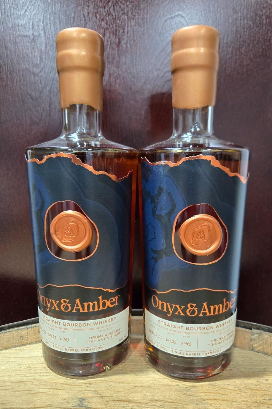 Onyx & Amber 8 Year Bourbon 101.2 Proof Drums & Drams "The Ant's Share"