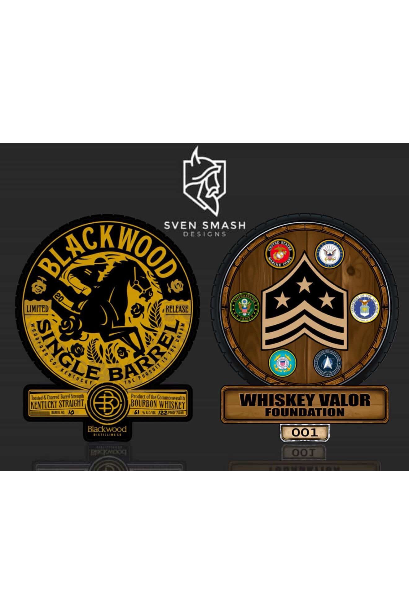 Blackwood Single Barrel Bourbon - Whiskey Valor (8yr, 122 Proof) w/ Limited Edition Challenge Coin