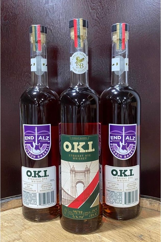 OKI Single Barrel Rye - Bourbon BarrALZ & Rare Bird 101 (13 Year, 127.5 Proof)