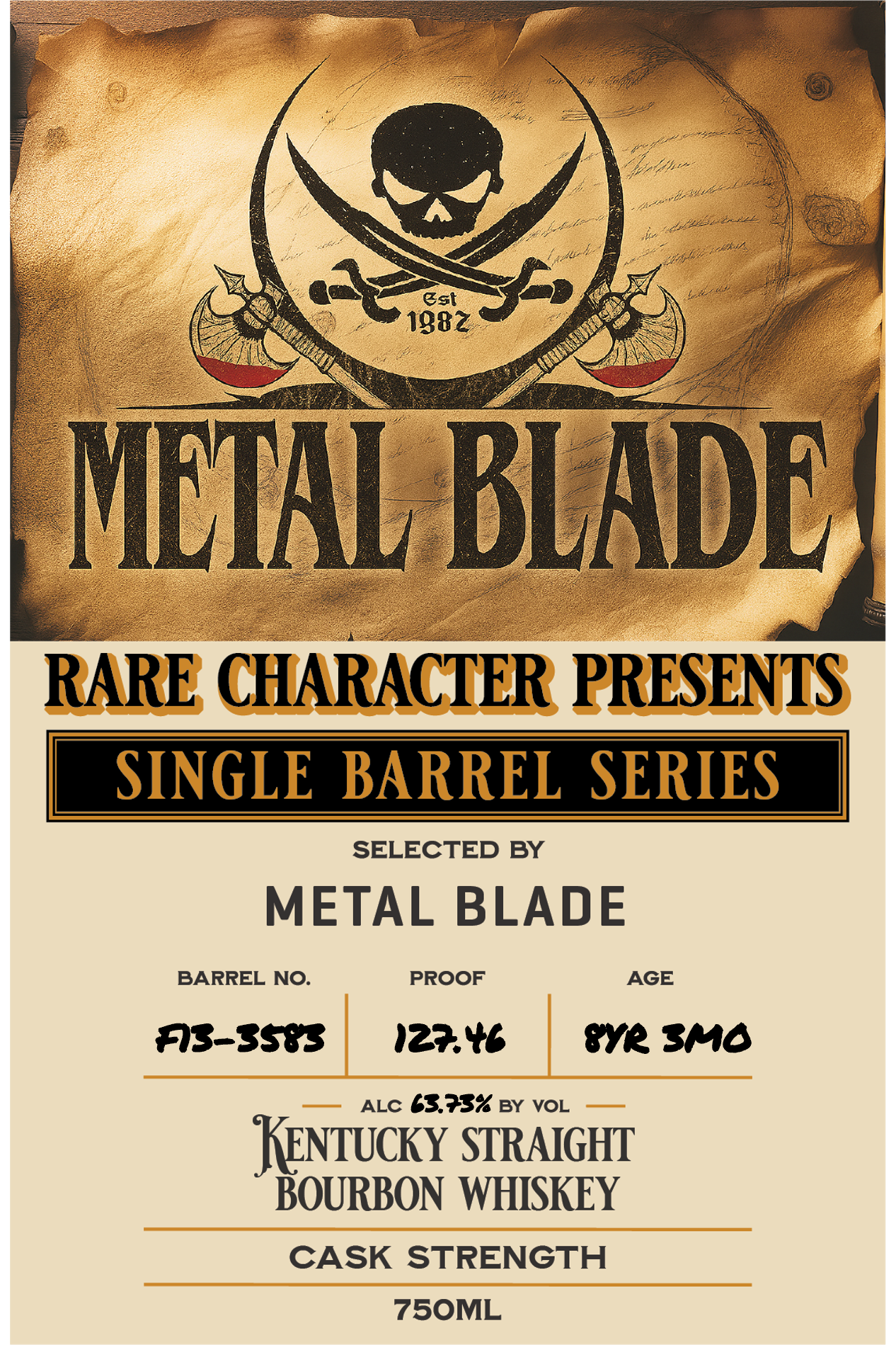 Rare Character F13 Bourbon - Metal Blade (8 Year, 3 month - 127.4 proof)