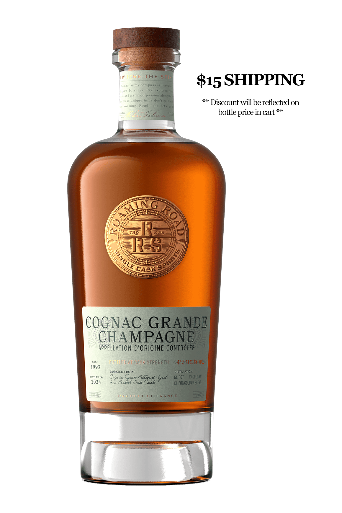 Roaming Road Spirits 1992 Grande Champagne Cognac