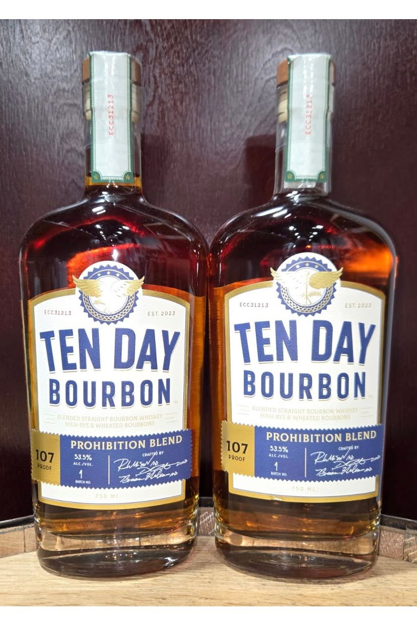 Ten Day Prohibition Blend Bourbon 107 Proof